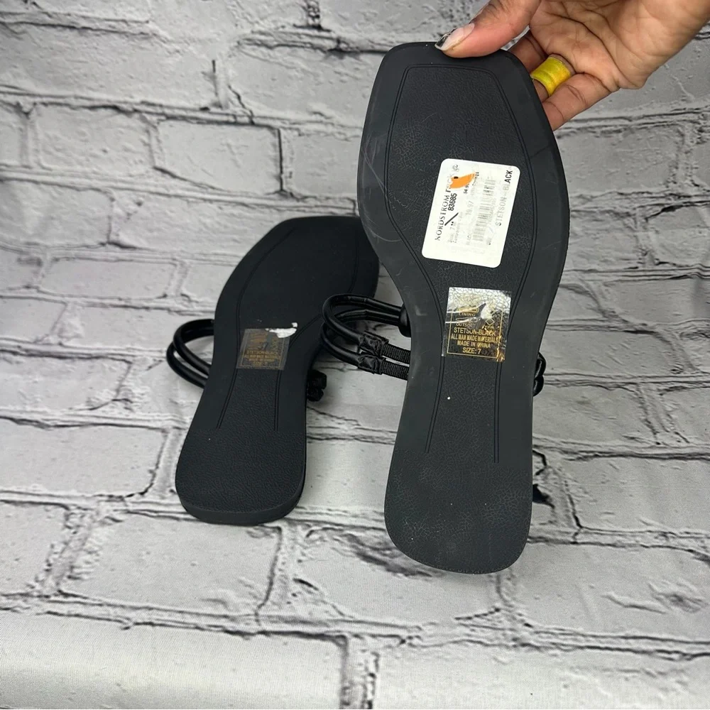 Azalea Wang Stetson Sandal Slip-on Slide Sandals Knotted Black